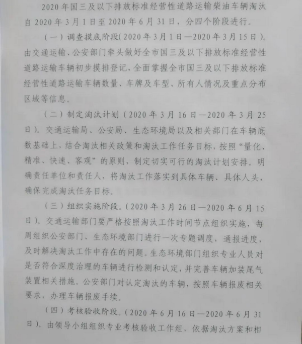隨著時(shí)間的推進(jìn)，目前各地的國(guó)三及以下柴油貨車的淘汰已經(jīng)進(jìn)入最后沖刺階段。近日，為了加快推進(jìn)國(guó)三及以下柴油貨車的淘汰，北京、河北等多地出臺(tái)了國(guó)三車限行及淘汰補(bǔ)貼新政。其中，前不久剛發(fā)文的邢臺(tái)市又提出了新的要求，4月底前就要淘汰所有不合格國(guó)三及以下柴油貨車，一下把截止時(shí)間提前了兩個(gè)月！
