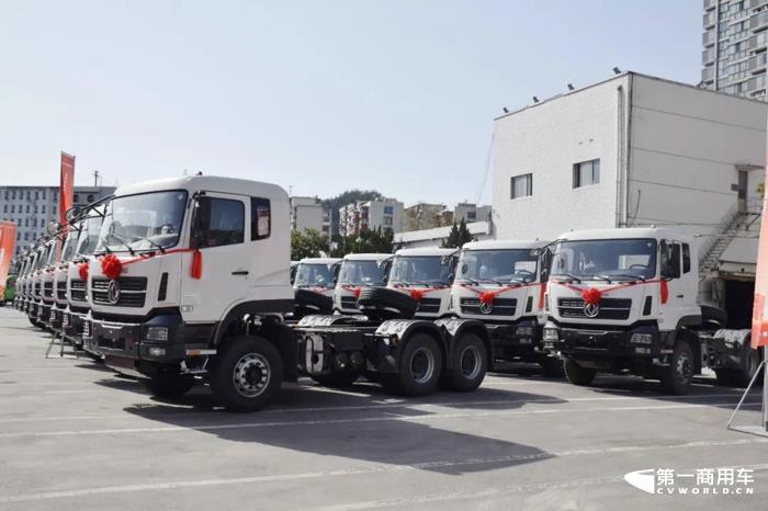 200臺(tái)東風(fēng)新汽燃油牽引車出口非洲3.jpg